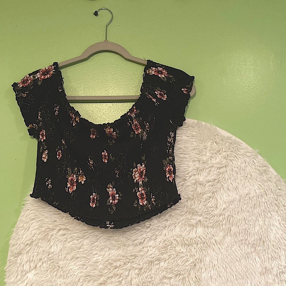 XXL Stretch, Floral Crop Top